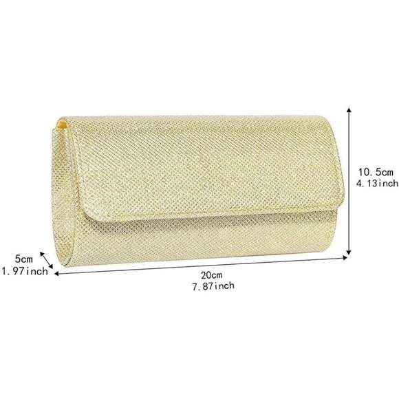 Evening Clutch Bag for Women Golden Sparkling Party Clutch Wedding Party Handbag - Picture 3 of 6